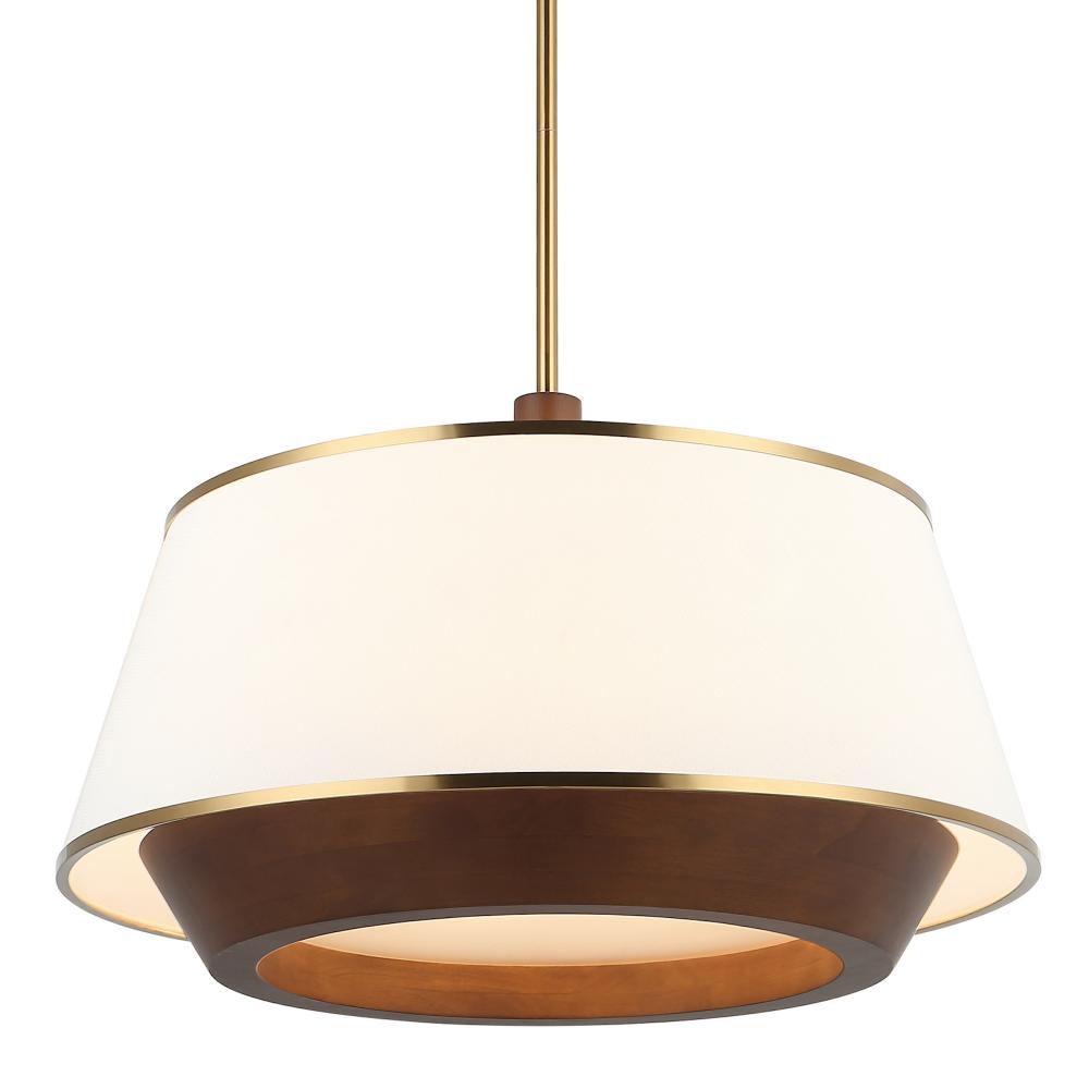 Desert Flyer 6-Lt Pendant - Satin Brass/Medium Walnut