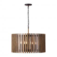 Varaluz 387P08MBW - Suratto 8-Lt   Pendant - Matte Black/Medium Walnut