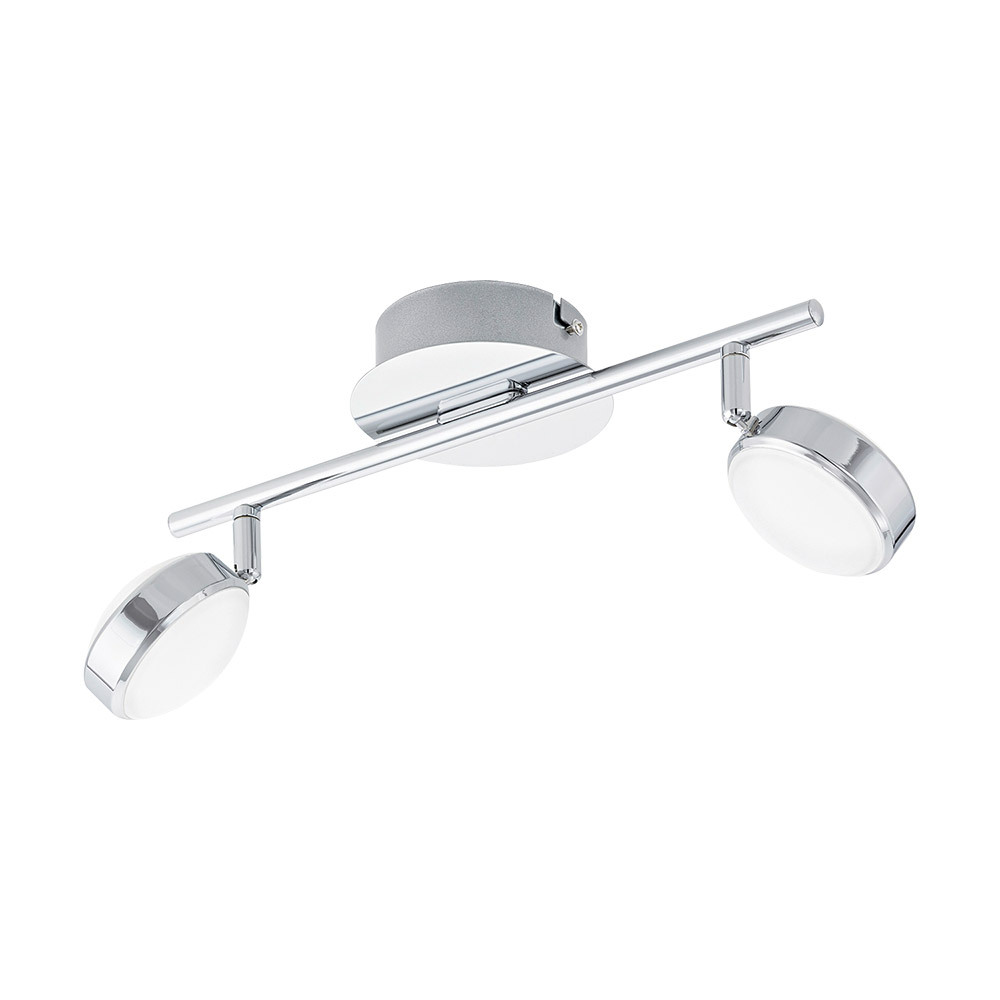 2 LT Integrated LED Track Light w/ Chrome Finish & Plastic Satin Adjustable Shades