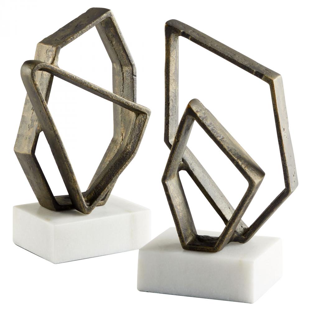 Euclid Bookends|Wht|Brnz