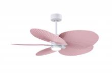 Matthews Fan Company AKTPLK-MWH-PI - Alessandra Tropical 5-blade ceiling fan in Matte White and Light Pink blades.