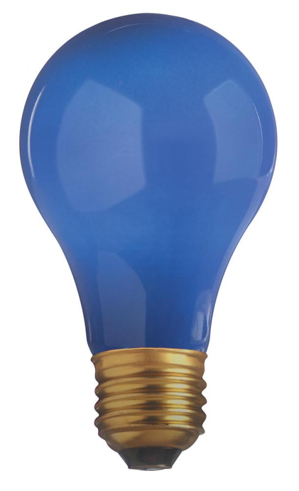 40 Watt A19 Incandescent; Ceramic Blue; 2000 Average rated hours; Medium base; 130 Volt; Shatter