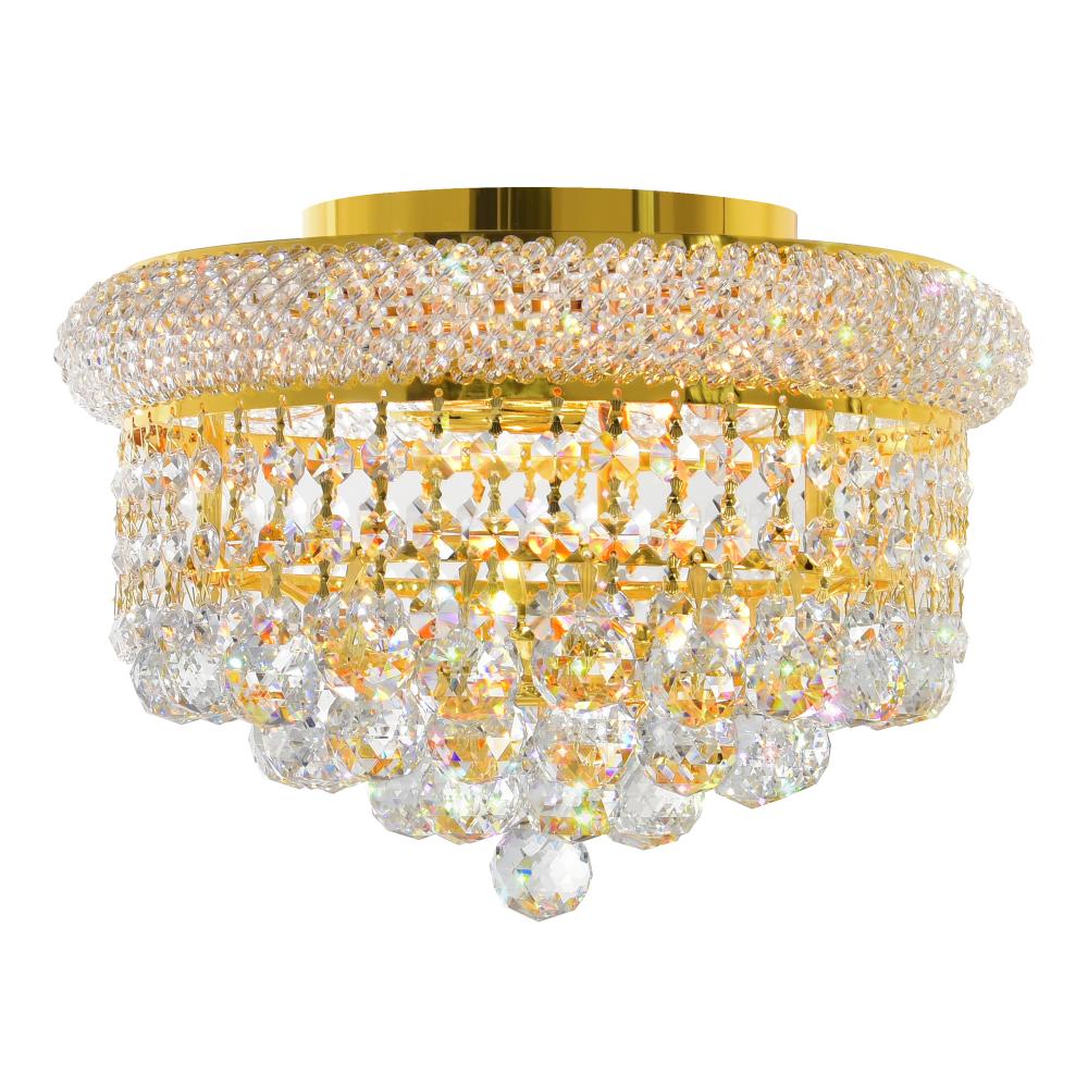 Empire 3 Light Flush Mount With Gold Finish