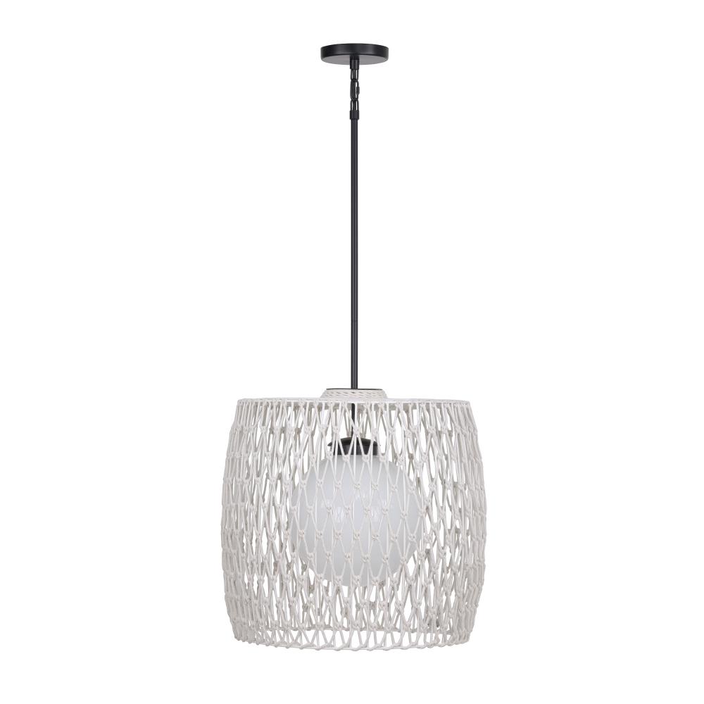 Lara 1 Light Outdoor Pendant in Light Gray