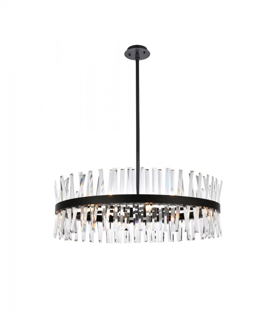 Serephina 36 Inch Crystal Round Chandelier Light in Black