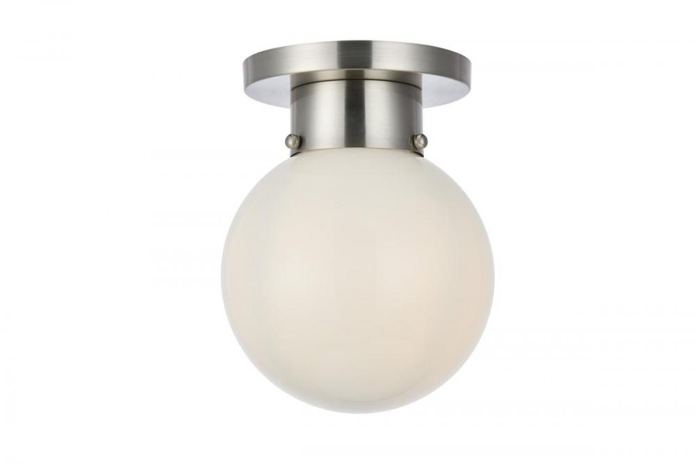 Gael 1 Light 8 Inch Burnished Nickel Flush Mount