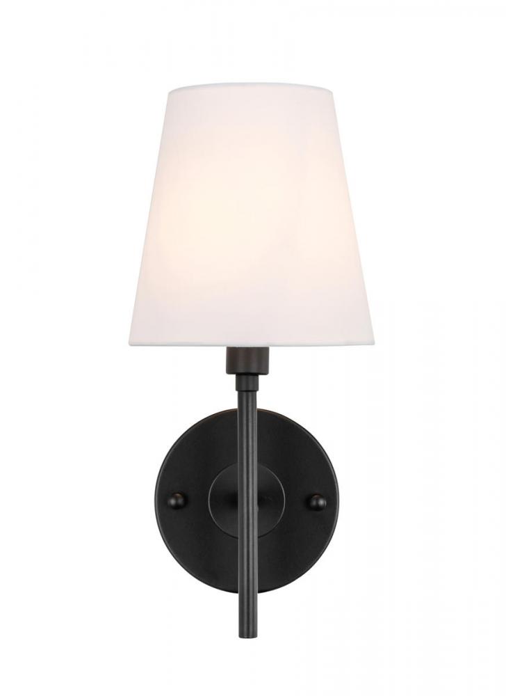 Cason 1 light Black and White shade wall sconce