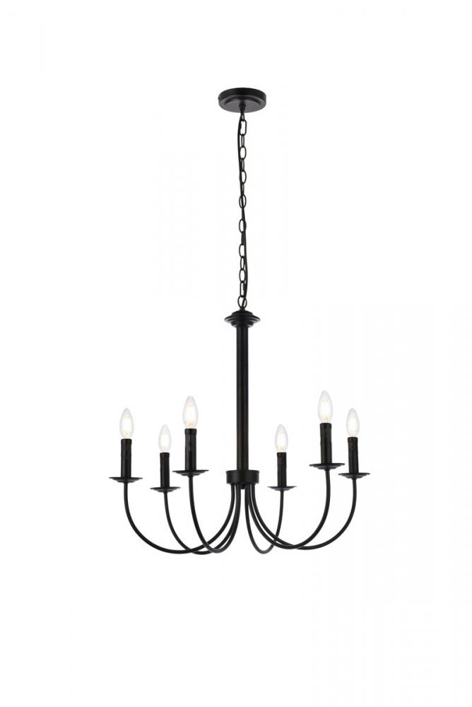 Brielle 6 lights pendant in black