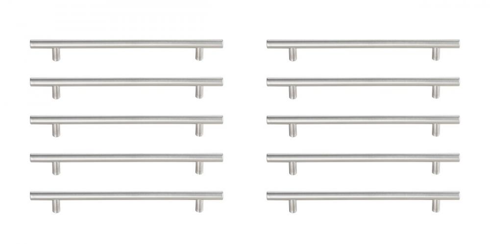 Quinn 7-9/16" Center to Center Brushed Nickel Bar Pull Multipack (set of 10)