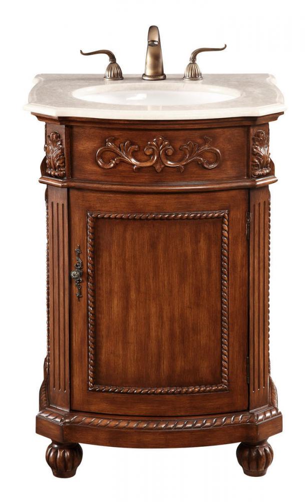 24 In. Single Bathroom Vanity Set In Brown