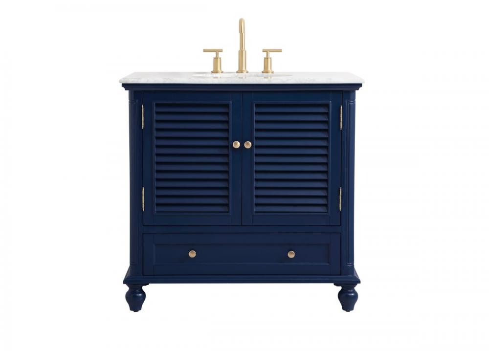 36 inch Single bathroom vanity in blue