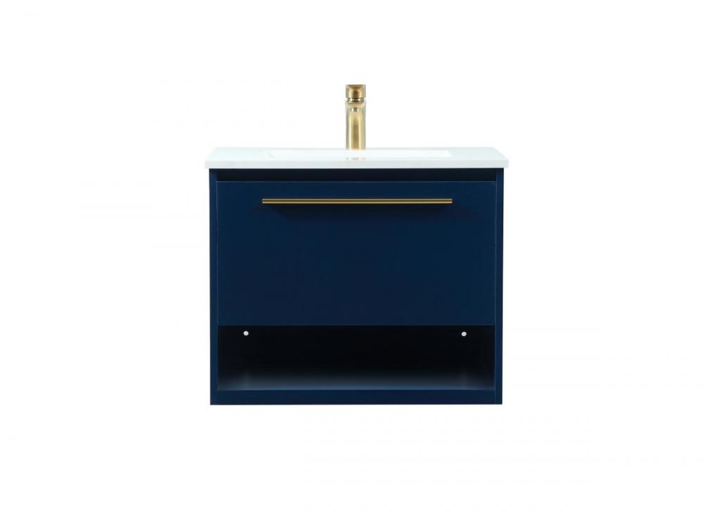 24 inch Single bathroom vanity in blue