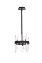 Elegant 2200D10BK - Serena 10 Inch Crystal Round Pendant in Black