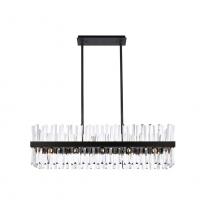 Elegant 6200G42BK - Serephina 42 Inch Crystal Rectangle Chandelier Light in Black