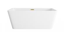 Elegant BT30659GW-BGD - 59 inch Bathtub in Glossy White with Brushed Gold Trim