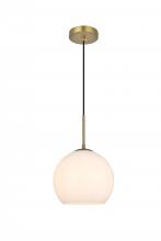 Elegant LD2213SG - Baxter 10 inch Pendant Frosted White Shade in Satin Gold