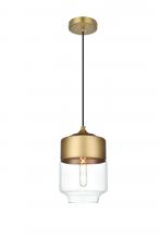 Elegant LD2241SG - Ashwell 7 inch Pendant Clear Shade in Satin Gold