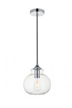 Elegant LD2245C - Destry 1 Light Chrome Pendant with Clear Glass