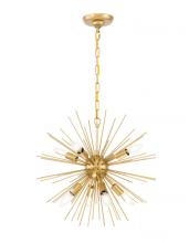 Elegant LD5036D20BR - Timber 8 light Brass pendant