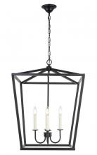 Elegant LD6008D20BK - Maddox 4 light Black pendant