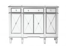 Elegant MF6-1111SC - 3 Drawer 4 Door Cabinet 48 .In. X 14 In. X 36 In. in silver Clear