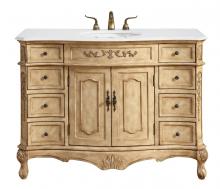 Elegant VF10148AB-VW - 48 Inch Single Bathroom Vanity in Antique Beige with Ivory White Engineered Marble