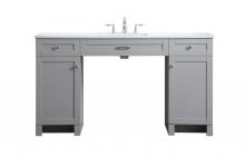 Elegant VF14960GR - 60 Inch Ada Compliant Bathroom Vanity in Grey