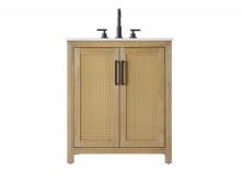 Elegant VF29530LO - 30 inch Single Bathroom Vanity in Linen Oak