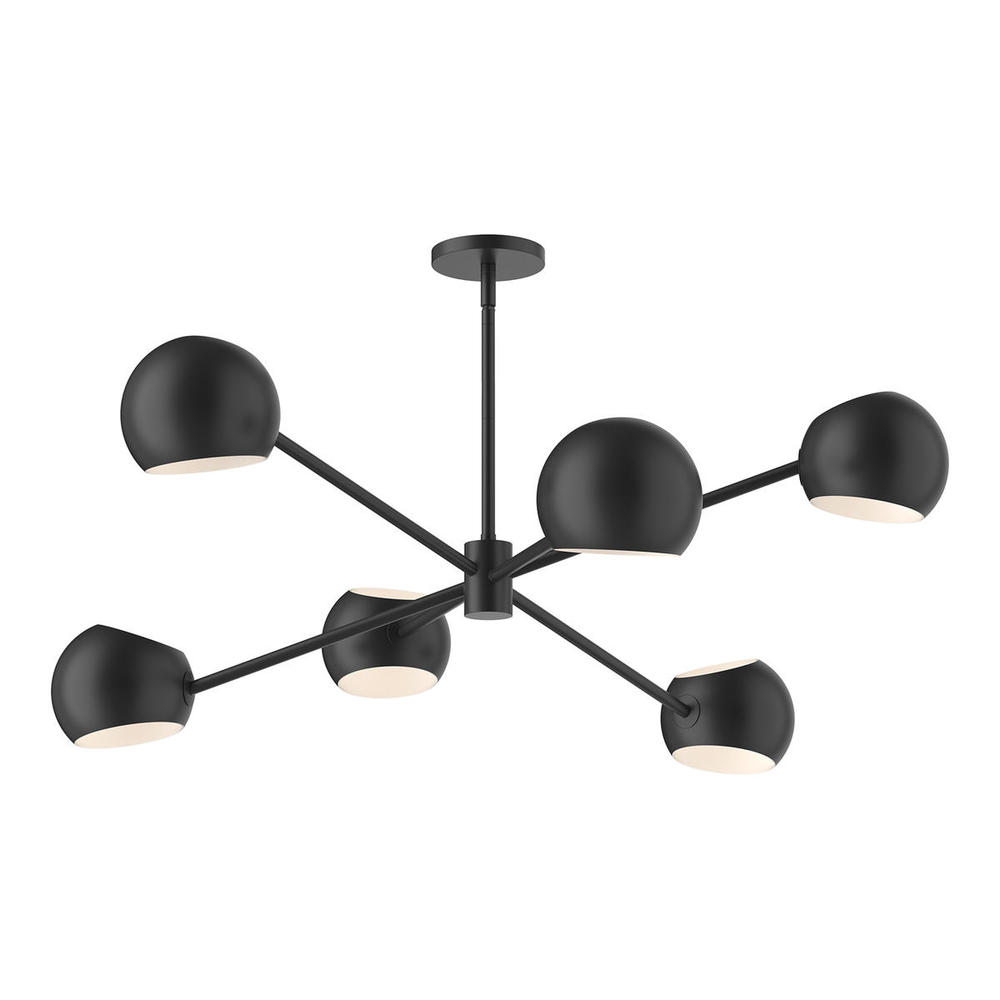 Willow 37-in Matte Black 6 Lights Chandeliers