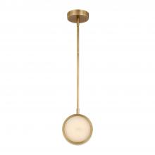 Alora Lighting PD325106VBAR-UNV - Blanco 6-in Vintage Brass/Alabaster LED Pendant