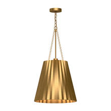 Alora Lighting PD528116AG - Plisse 16-in Aged Gold 1 Light Pendant