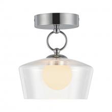 Alora Lighting SF443308CHCL-UNV - Leota 8-in Chrome/Clear Glass LED Semi-Flush Mount