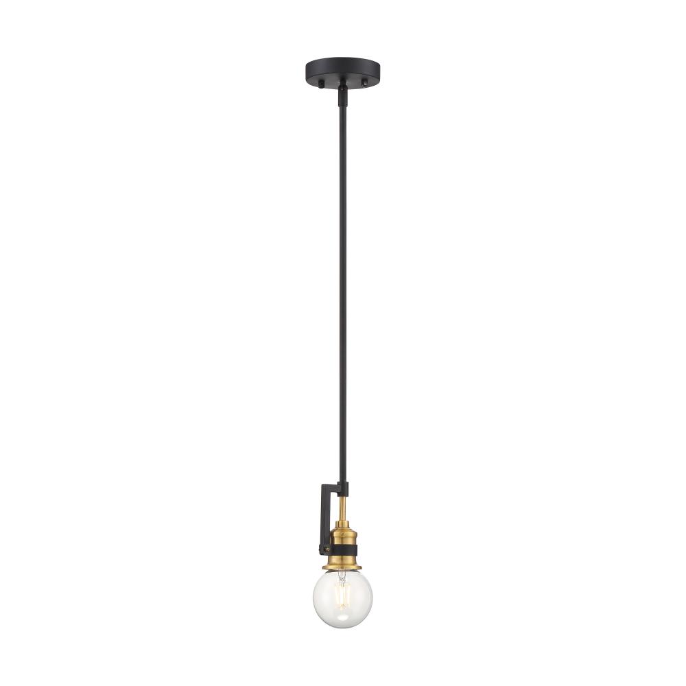 Intention - 1 Light Mini Pendant - Warm Brass and Black Finish