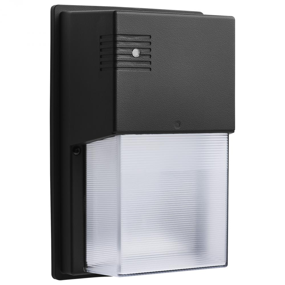 LED Entryway Wall Pack; 10/15/20 Wattage Selectable; 30K/40K/50K CCT Selectable; Black Finish