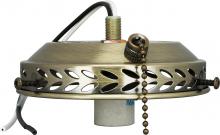 Nuvo SF77/466 - 4" Wired Fan Light Holder With On-Off Pull Chain And Candelabra Socket; Antique Brass Finish