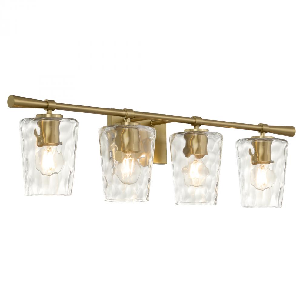 Goodwin 4 Light Vanity, Aged Brass